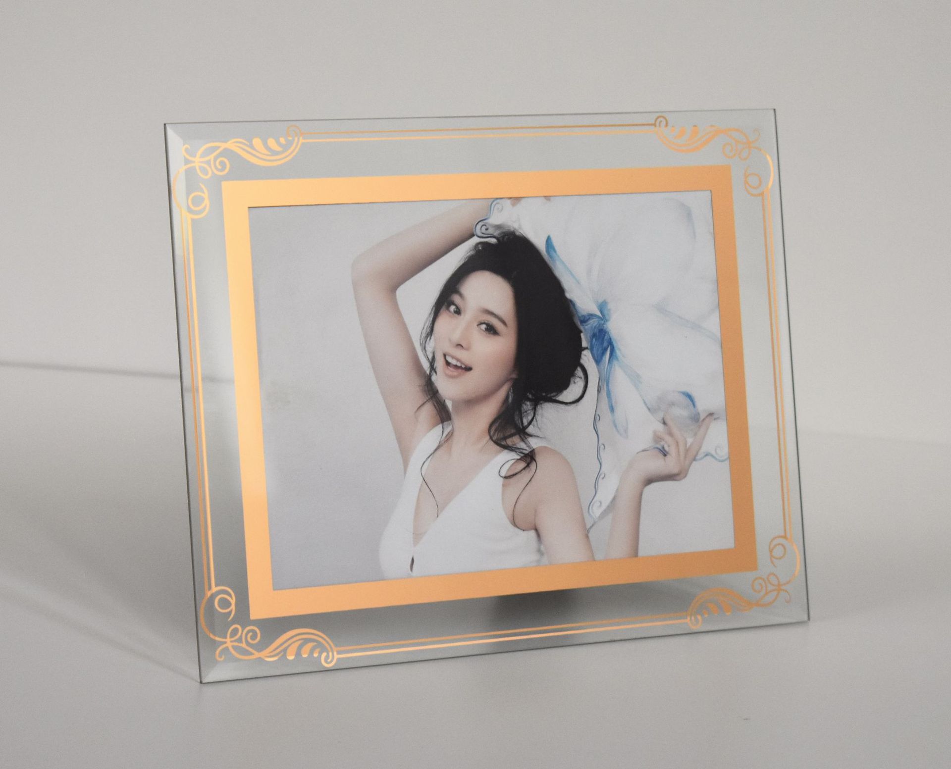 花边简约水晶玻璃相框影楼婚纱照儿童摆台5寸6寸7寸8寸10寸a4批发