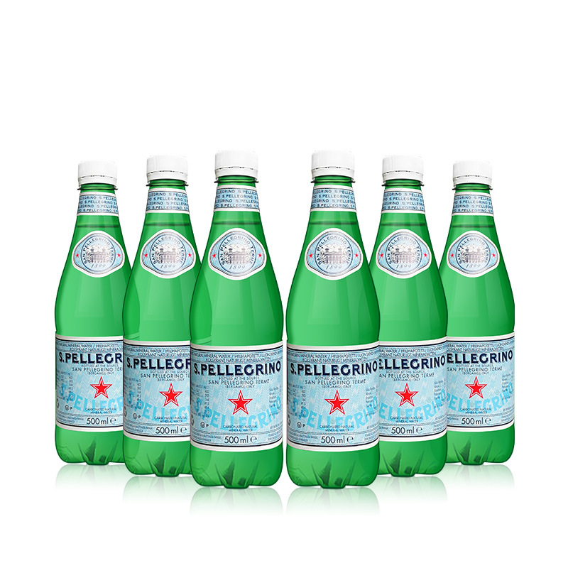 意大利进口矿泉水圣培露500ml *24塑料瓶 含气整箱装新货