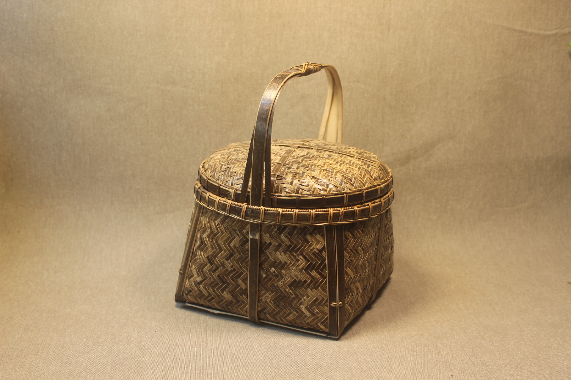 紫竹纯手工竹编篮子手提 食盒 收纳篓茶叶包装竹制民间工艺品