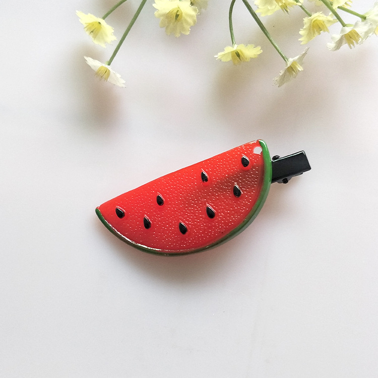 a254韩国韩版时尚森系水果柠檬亚克力水果西瓜发夹发饰