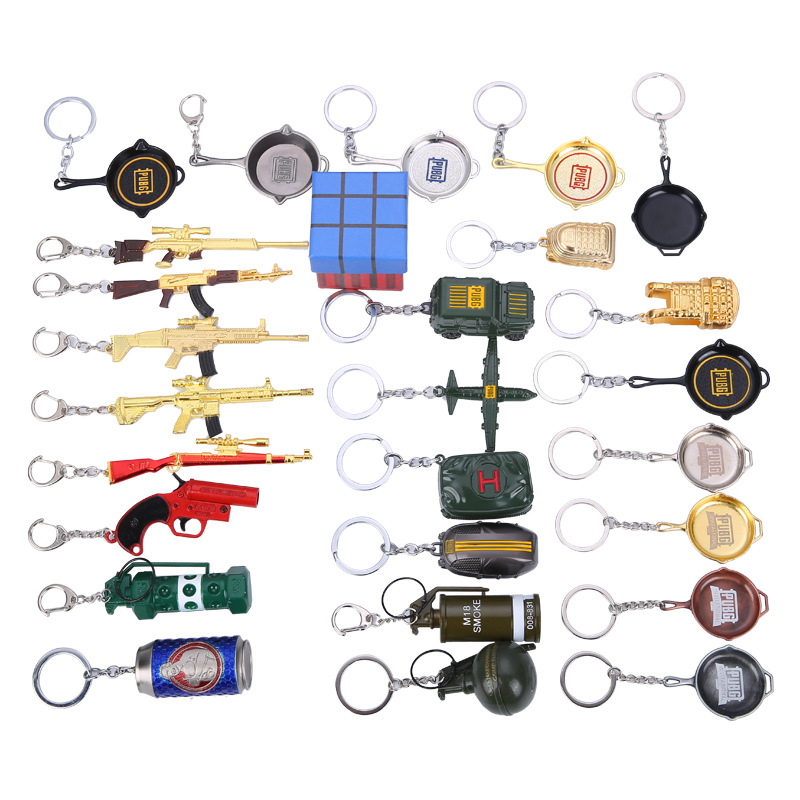 Jesus Survival Keychain Awm98k Sniper Rifle Rifle Metal Model Key Ring Chicken Pendant Peripheral Gifts