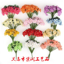 仿真小枝梅菊花 手工布艺小浆果梅花 手工DIY花环喜糖盒配饰材料