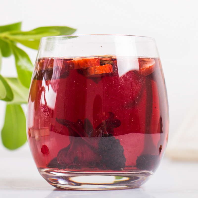 洛神桑葚茶90g盒装15小袋独立包装玫瑰茄 重瓣玫瑰枣片桑葚花草茶