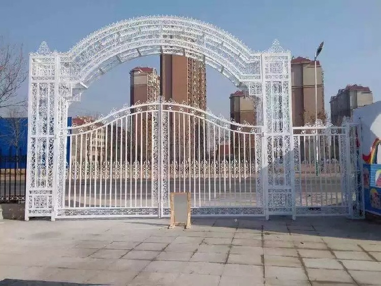 婚礼白色欧式大门企业单位学校艺术门楼款式可定做