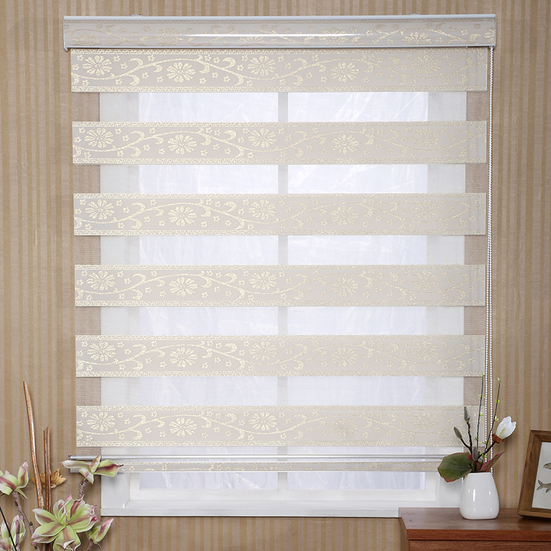 Korean-Style Soft Gauze Curtain Home Office Double Roller Blind Roller Shutter Louver Curtain Manufacturers Supply Curtains