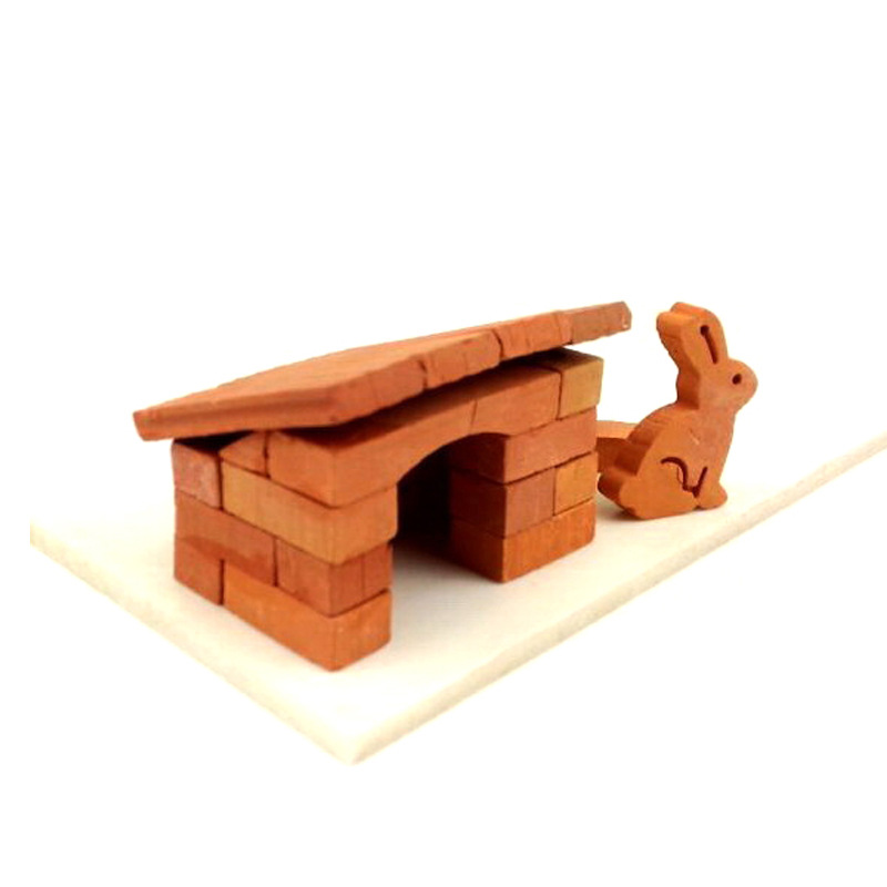 小泥瓦匠仿真手工制作diy兔窝房屋拼搭盖造模型儿童玩具