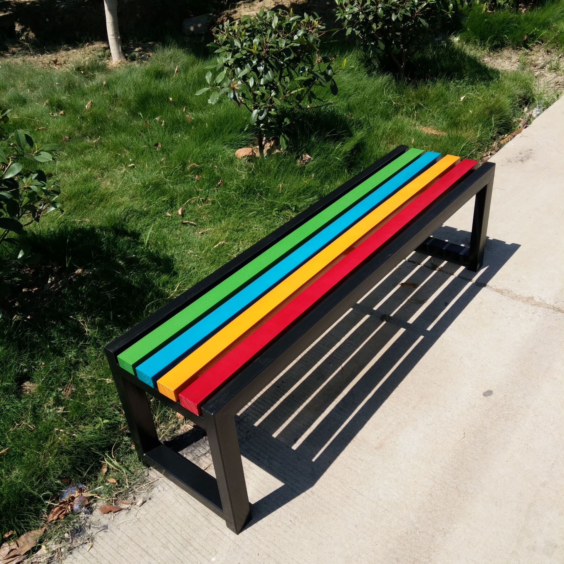 直销户外园林长条凳公园排椅广场座椅防腐木凳子商场休闲椅批发