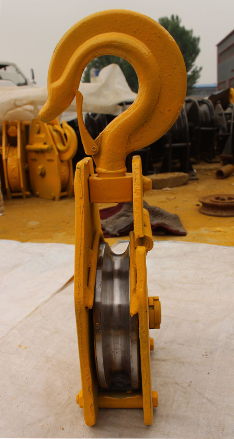 厂家直销矿用滑轮3t-20t煤矿耙斗机开口合叶钩头滑车 勾头轮