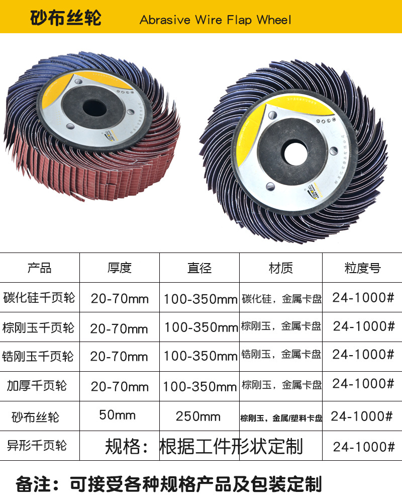 厂家直销 砂布丝轮 专用抛光轮 弹力磨盘,千叶轮