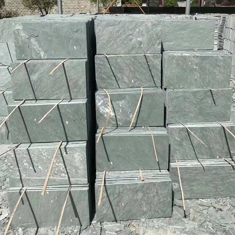 300*600翠绿色平板青石板材文化石 户外防滑地砖花园庭院别墅铺地