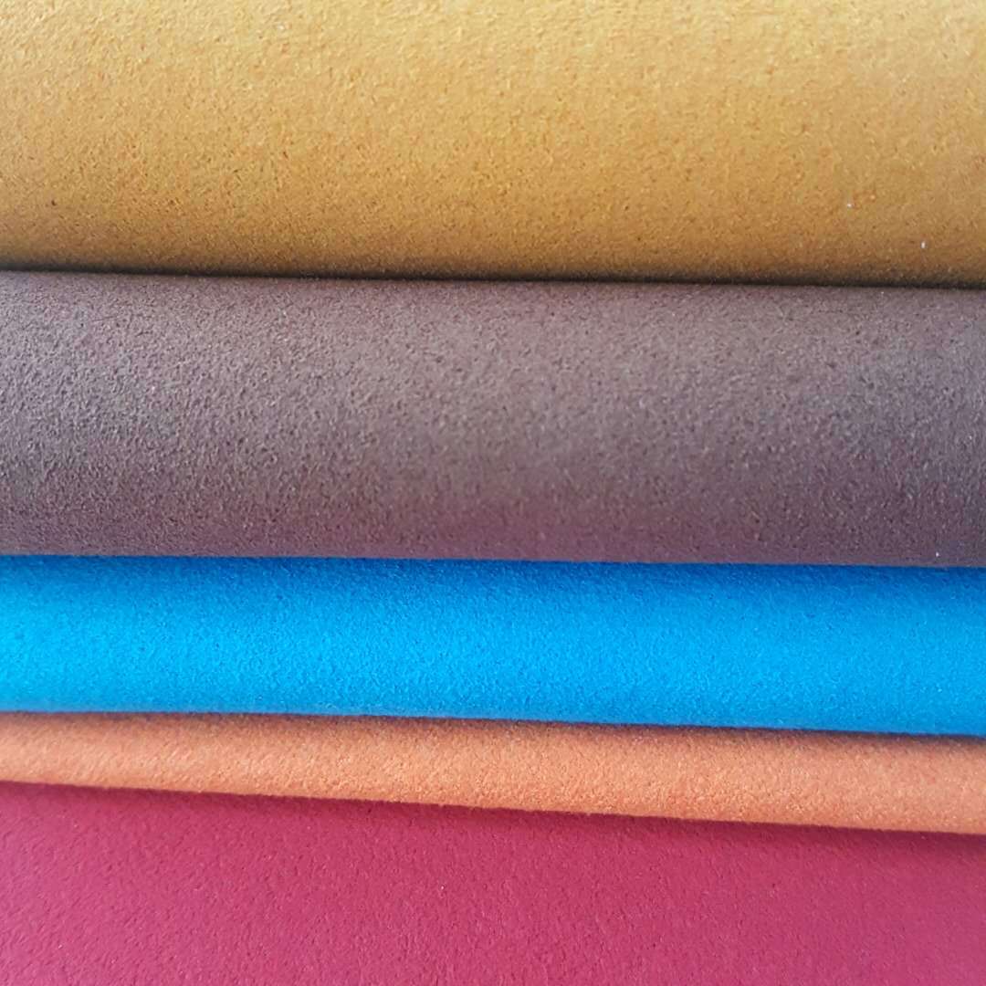 厂家批发水性超纤皮革高档双面绒超纤翻毛皮硬包皮革