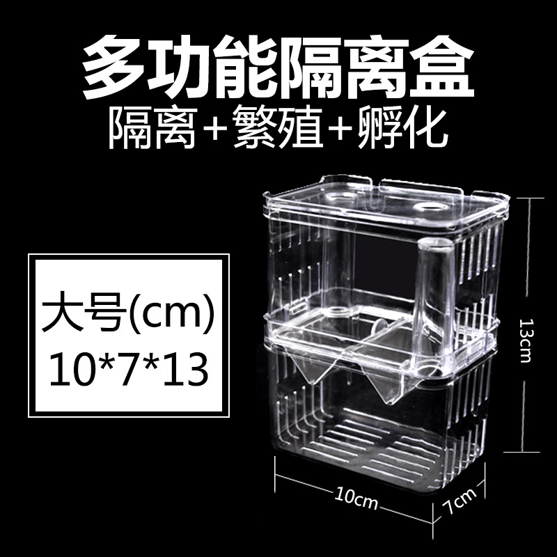 Guppy Breeding Box Fish Tank Acrylic Isolation Box Extra Large Spawning Incubation Delivery Room Small Fry Young Size Fish