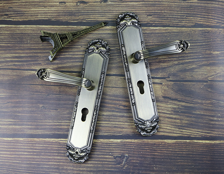 基亚锌合金室内办公室对开门锁静音双开门锁木门锁欧式实木门锁具