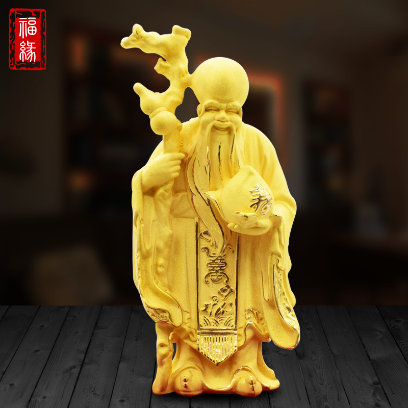 绒沙金寿公祝寿摆件家居摆件送人贺寿礼品促销送礼定制产品镀金