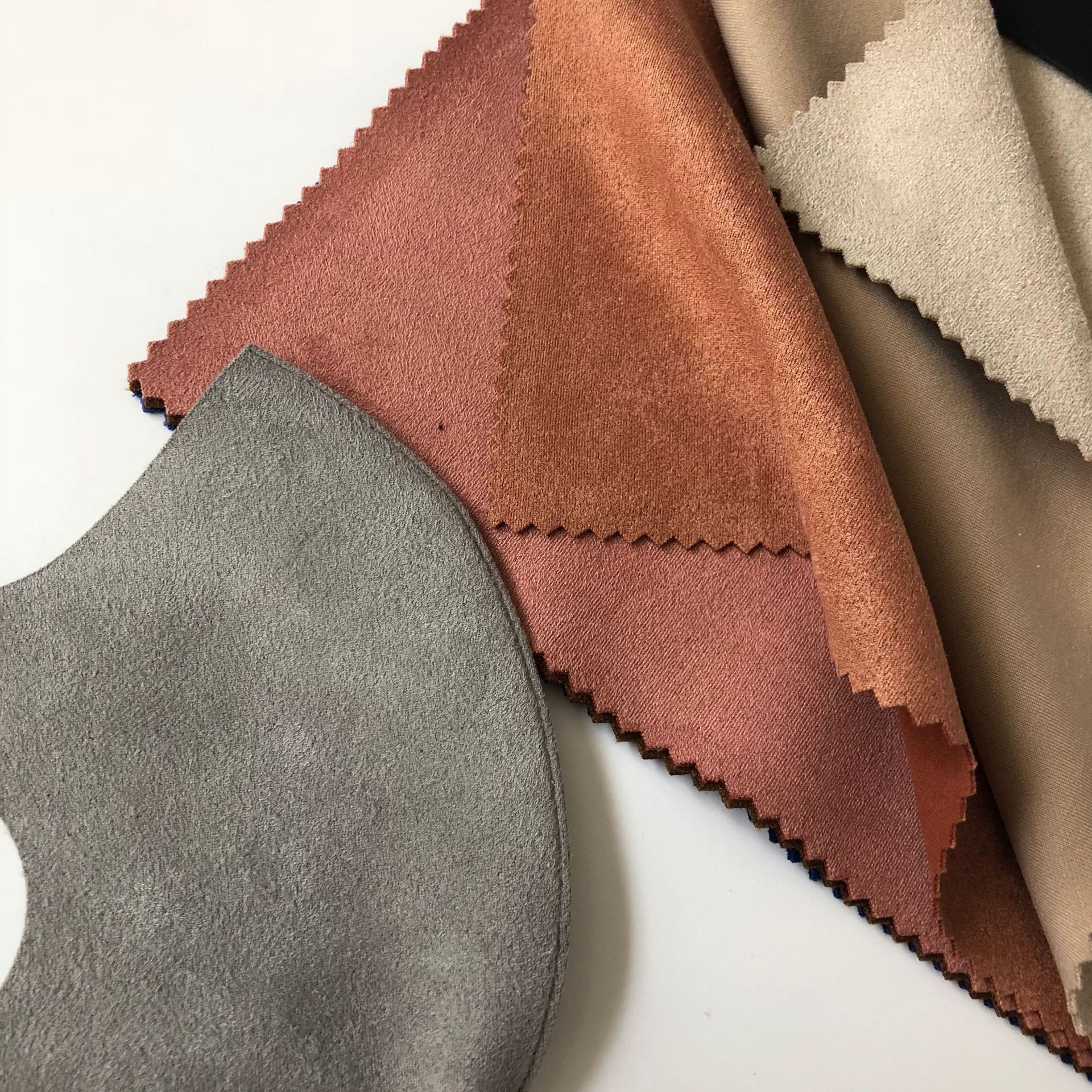 空气层麂皮绒 环保染色 双层口罩面料 服装面料