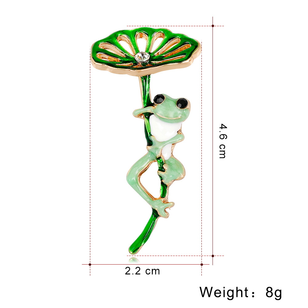 New Personalized Cartoon Brooch Fashion All-Match Lotus Leaf Frog Brooch Corsage for Ladies Pin
