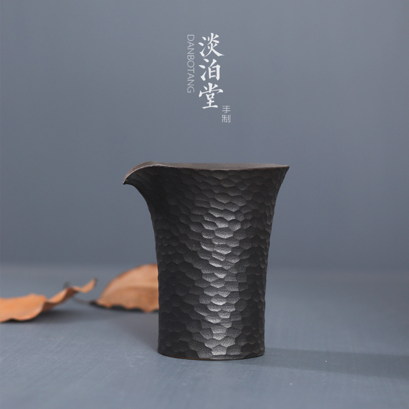 楚瓷景德镇仿柴烧陶瓷公道杯日式锤目纹陶瓷分茶器公杯匀水杯茶海