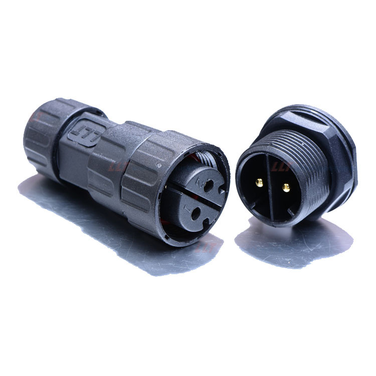 植物灯航空插头利路通工厂m25公前装2芯3芯航空插头航空圆形插头