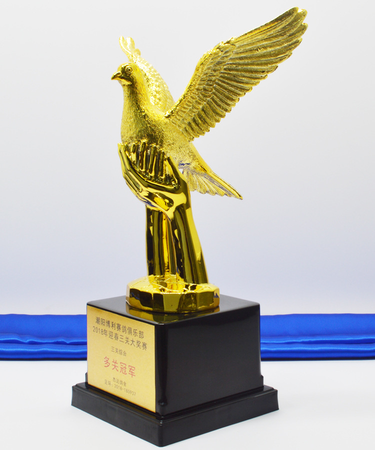 广州赛鸽俱乐部三关大奖赛奖杯,鸽子奖杯,金银铜冠亚季军奖杯现货