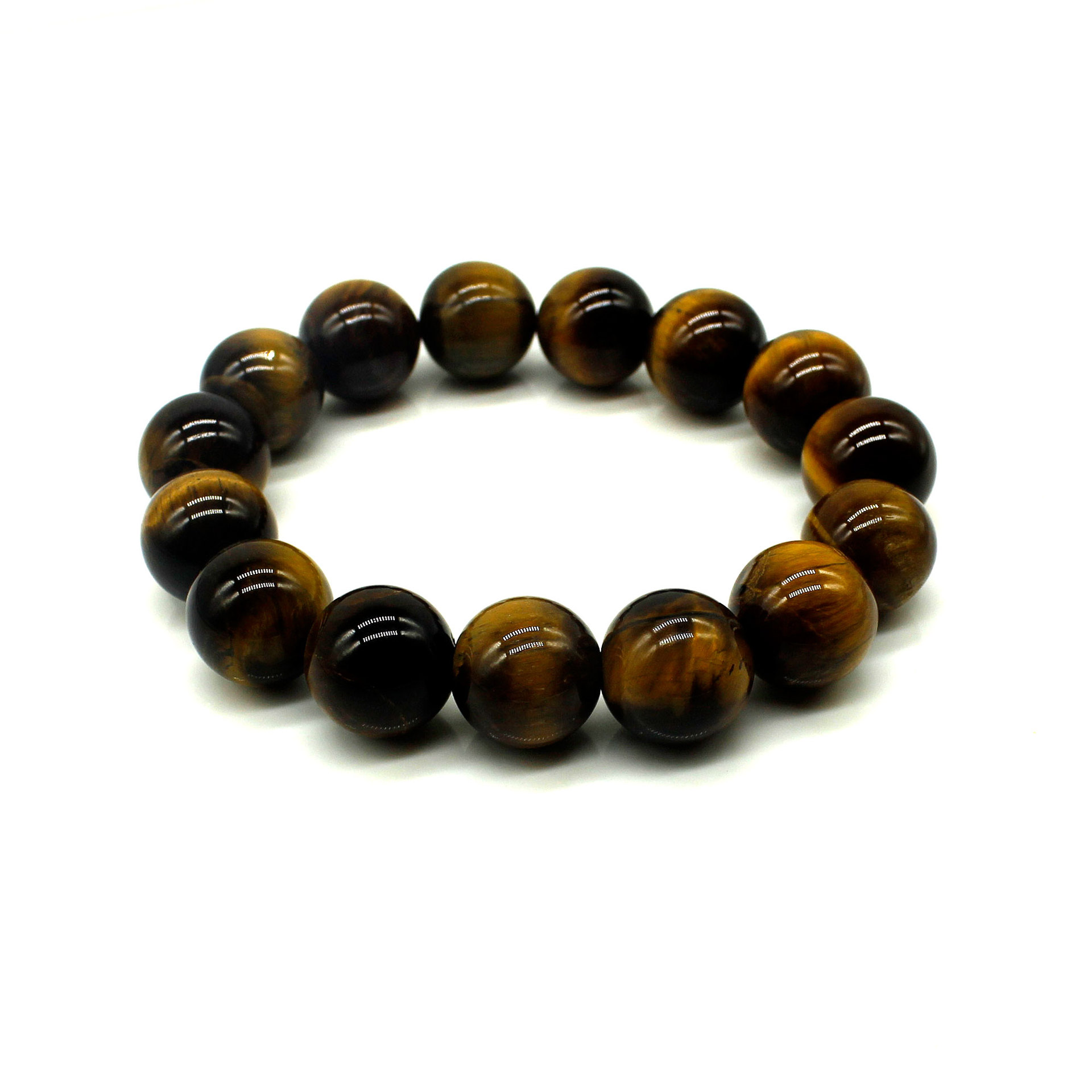 天然黄虎眼石手链线眼效果强睛石手链 黄虎眼石单圈手串 水晶时尚