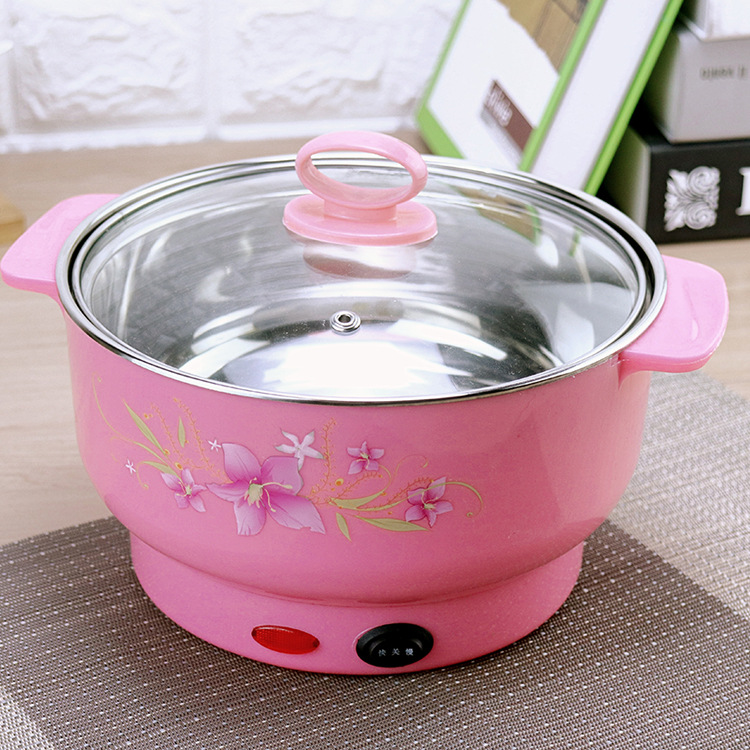 Family Dormitory Multi-Functional Electric Cooker Korean Mini Electric Chafing Dish Steamer Stainless Steel Cooking Noodle Pot Factory Wholesale
