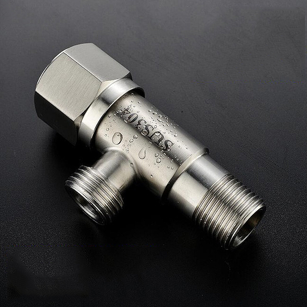 厂家批发304不锈钢三角阀4分八字阀马桶热水器一进一出冷热水开关