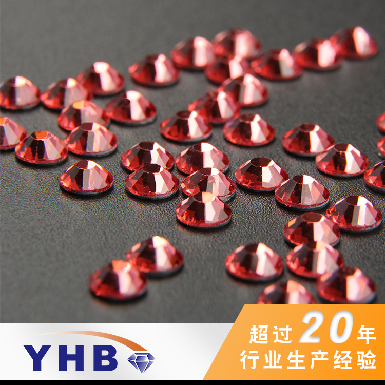 Foreign Trade Hot-Selling Ornament Accessories Hot Drilling Lotus Red Glass DMC Drill Ss34 Luggage DIY Decoration Glass Drill Accessories