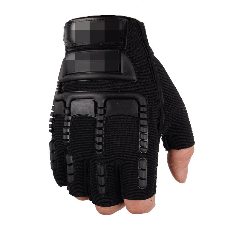 Military Fan Tactical Half Finger Gloves Men's Outdoor Non-Slip Wear-Resistant Special Forces Training Sports Biking Mountain Climbing Gloves Breathable