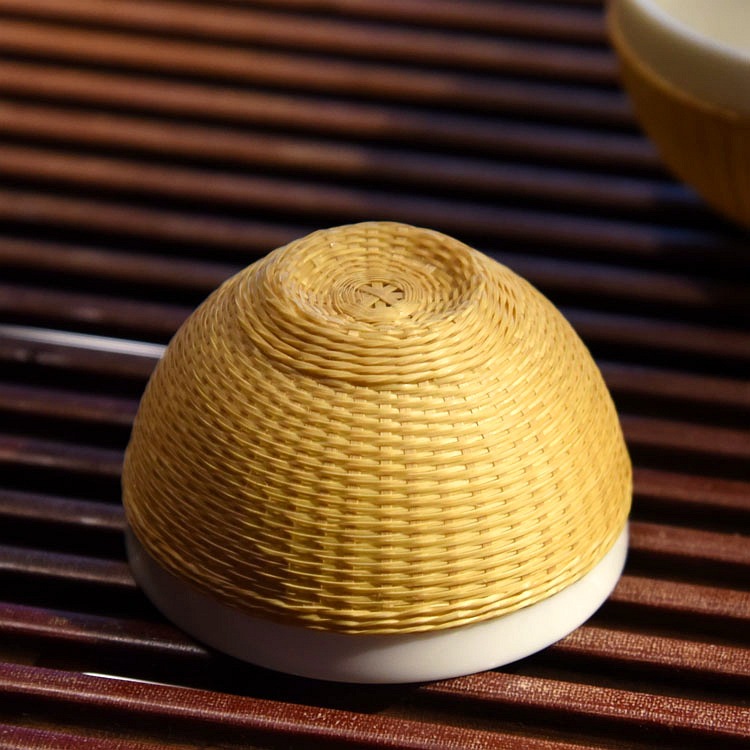 竹编茶杯瓷胎竹编竹丝扣瓷 主人杯闻香杯