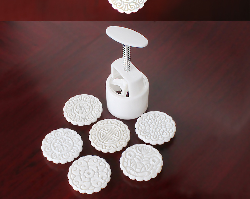 手压冰皮100克6片圆形月饼模具 中秋月饼100g6片圆形广式月饼磨具