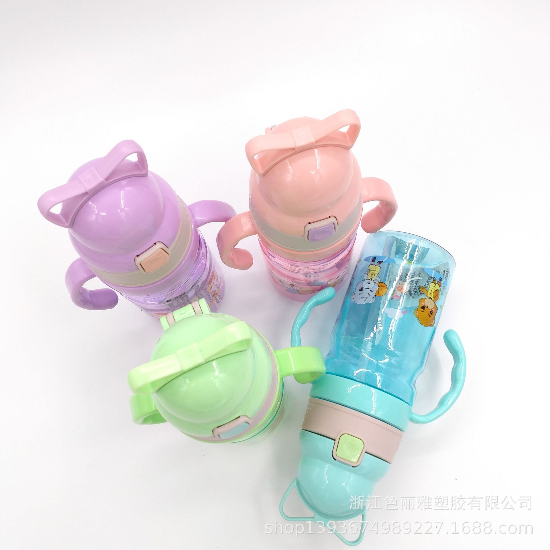 赞诺硅胶提手全透明简约创意新款方形便携塑料水杯