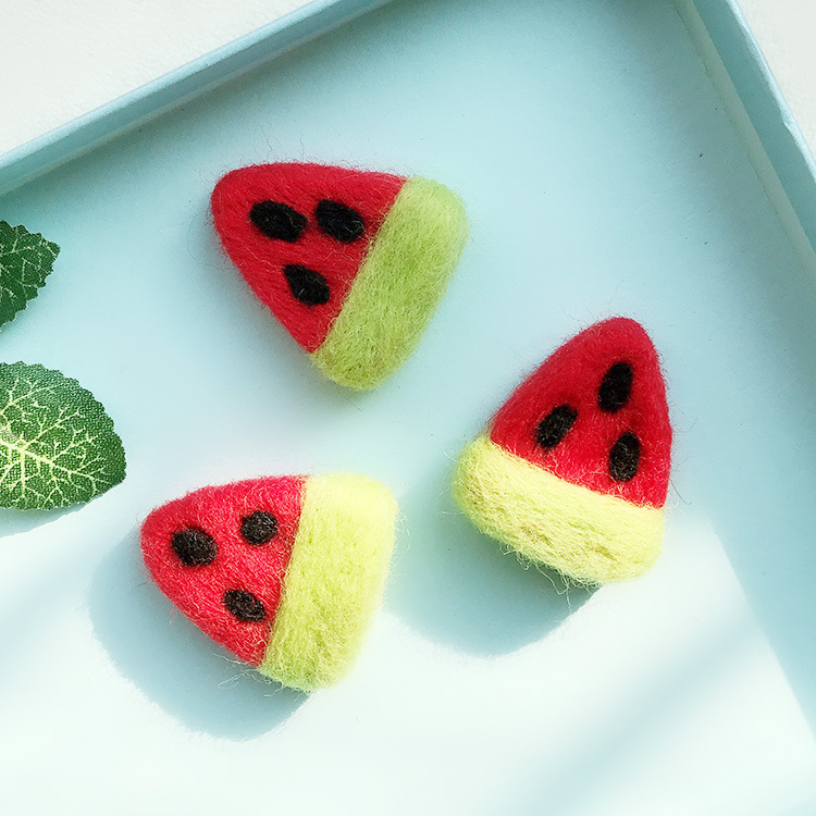 羊毛毡西瓜戳戳乐成品手工diy发圈发饰发夹儿童饰品配件辅料材料