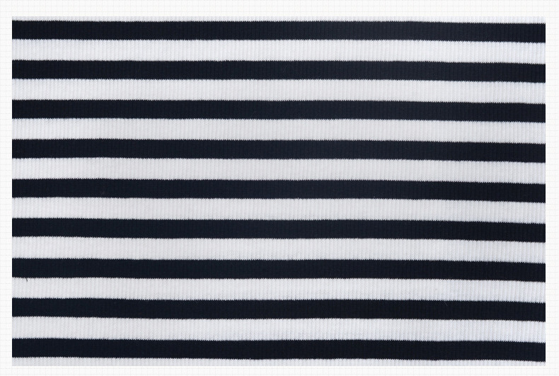 厂家定制2*2cvc1*1大身罗纹面料黑白条纹32s经编罗纹布