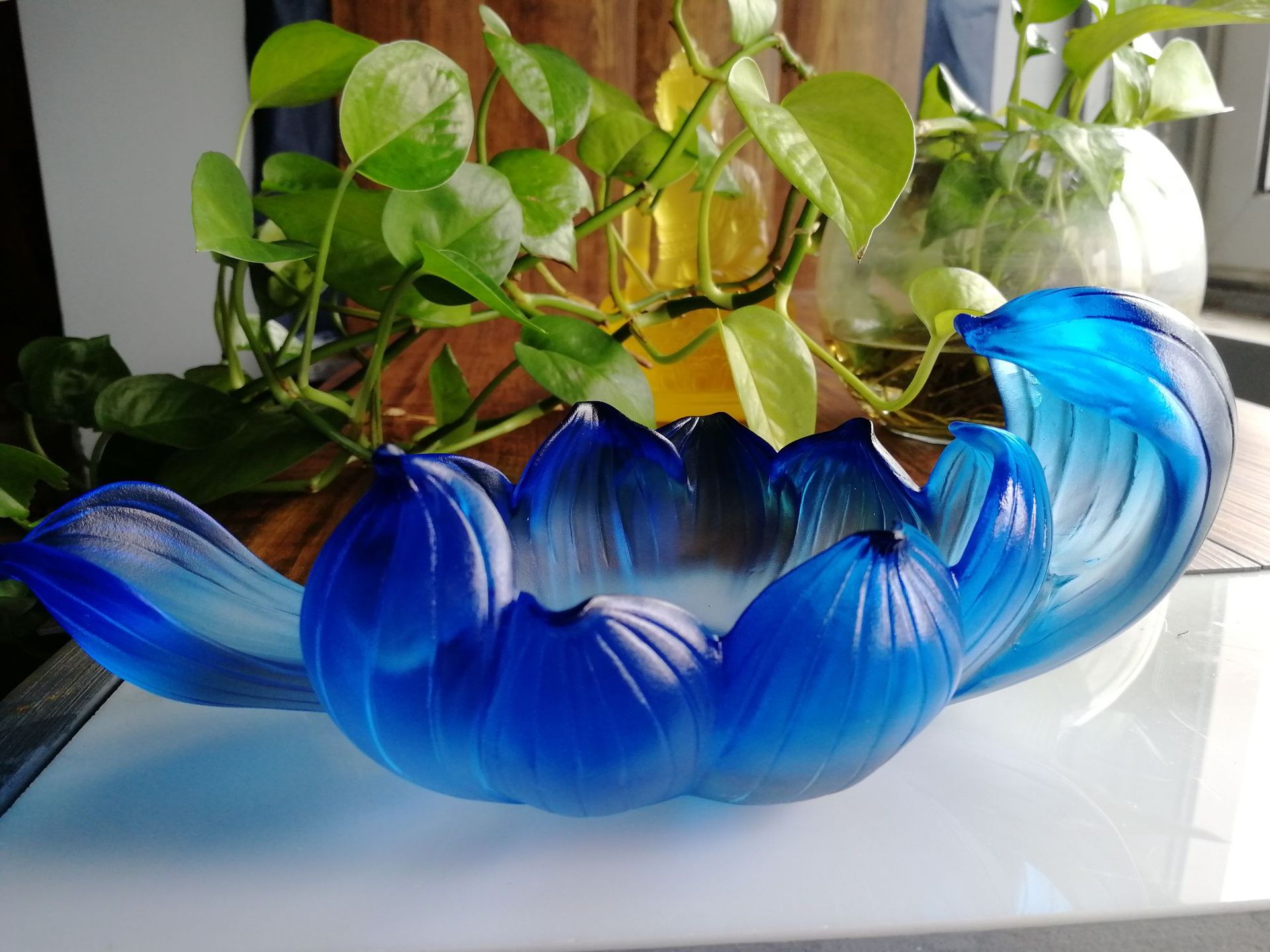 一相 琉璃莲花摆件 供具 家居工艺品摆件