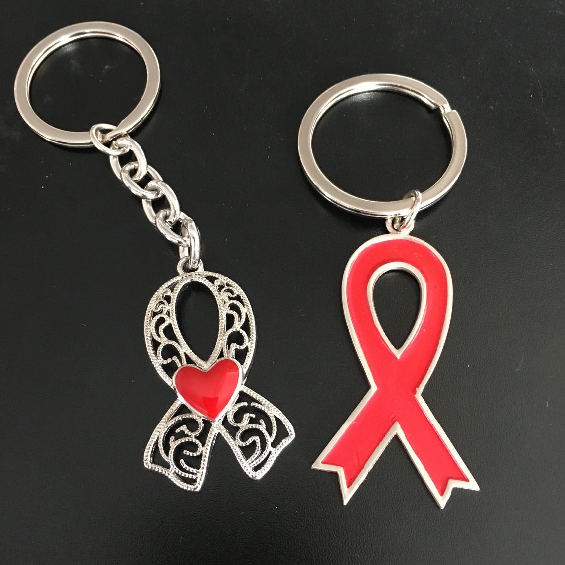 防艾爱心红丝带爱滋病预防宣传中心小礼品广告礼品赠品纪念钥匙扣