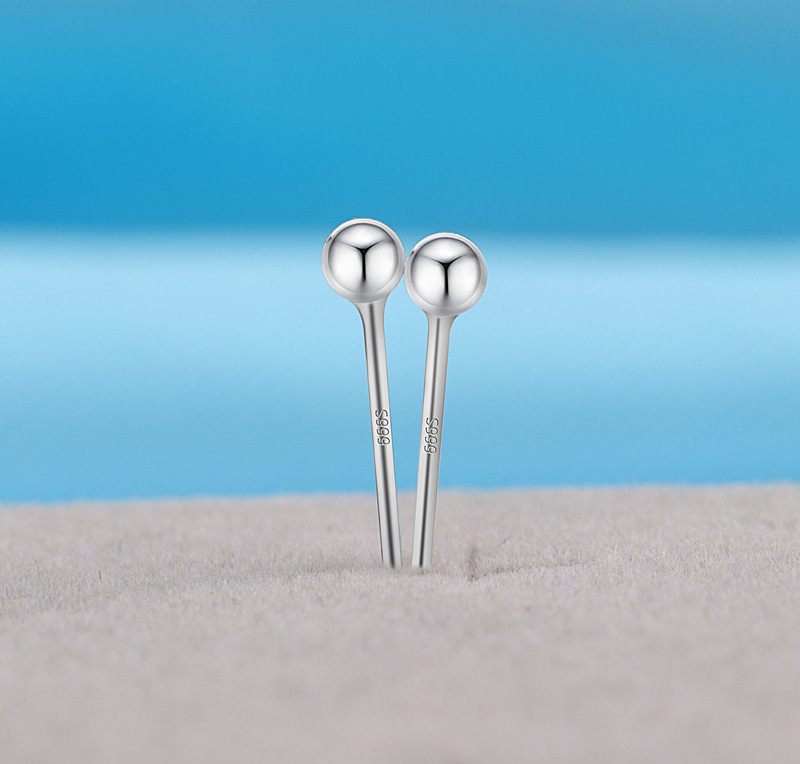 Removal-Free before Sleep Stud Earrings 999 Sterling Silver Ear-Caring Ear Bar Wearable While Sleeping Earrings for Men and Women Student Earrings