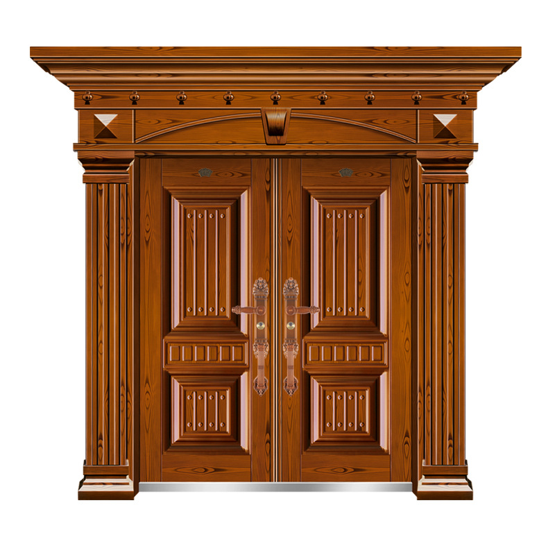 正汉直销豪华双开别墅铜门庭院入户纯铜门钢铜大门定做家用进户门