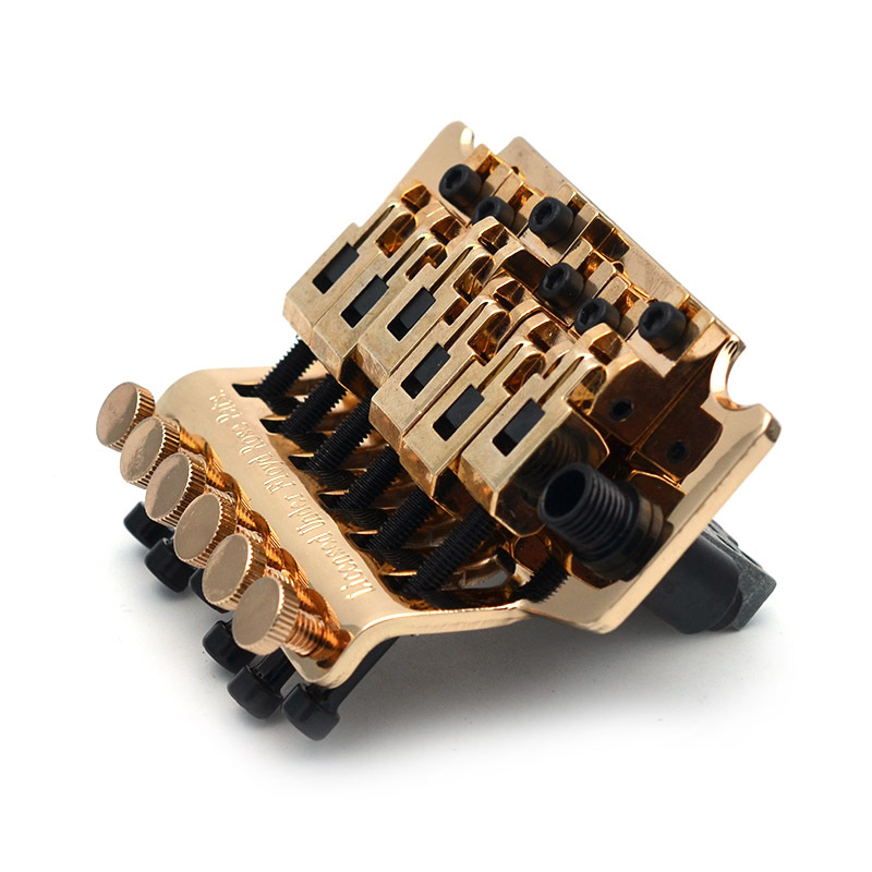 电吉他配件floyd rose双摇琴桥颤音系统 拉弦板颤音器整套 黑金铬