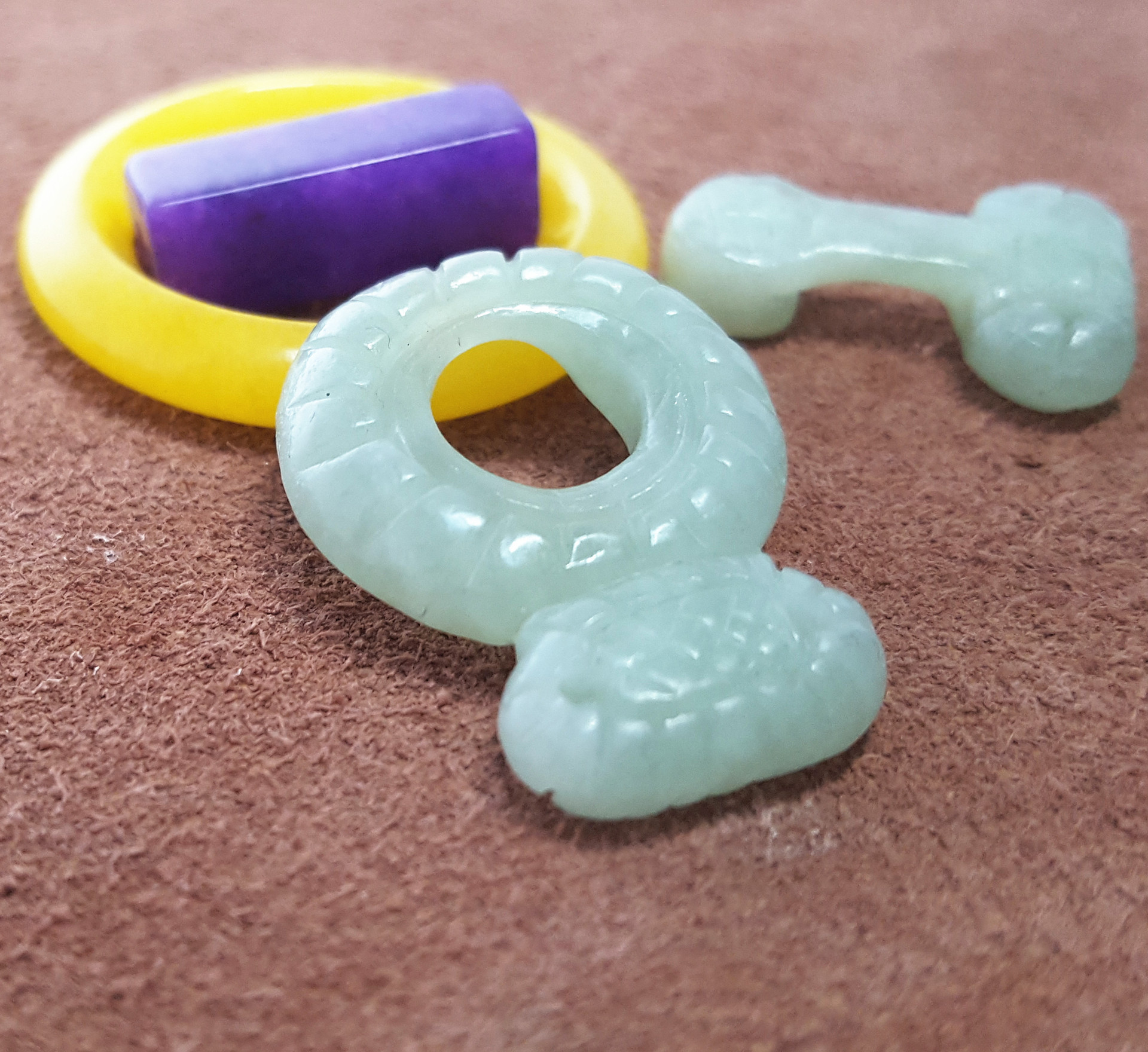 玉石子母扣天然岫岩玉对扣手工雕刻玉石盘扣高档旗袍复古石头扣子