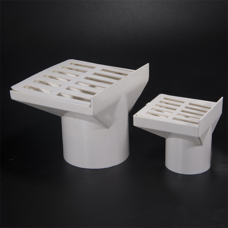 pvc侧排地漏排水管件配件墙角长方形塑料地漏dn50 75 110 160侧墙