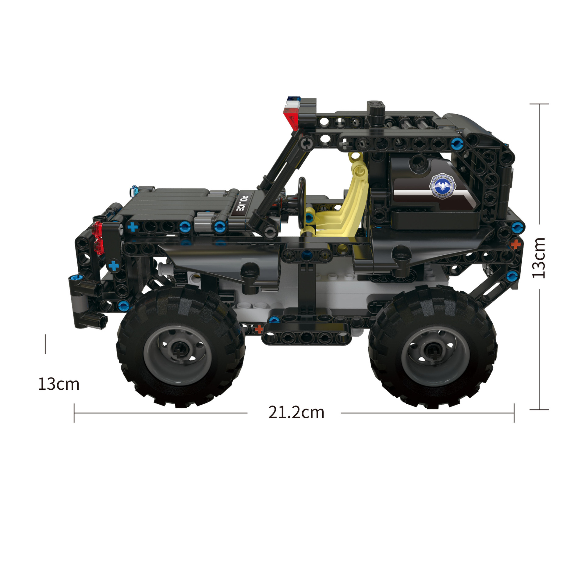 宇星城市荣耀特警队 可遥控可充电拼装拼插电动积木遥控车13005