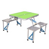 Outdoor folding chairs aluminium alloy Conjoined portable Tables and chairs Guangzhou Exhibition Industry Desk Table printing LOGO