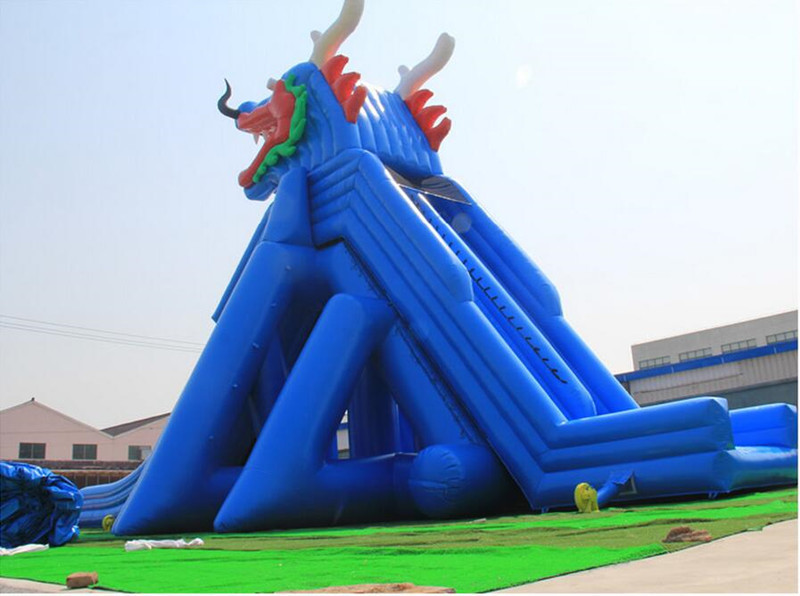 厂家直销水上游艺设施充气龙头滑梯 儿童乐园成人游泳池运动户外