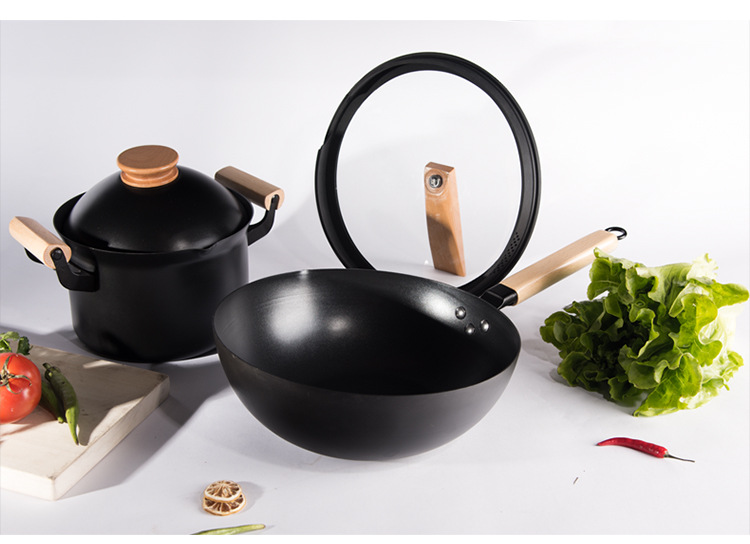 火象锅具hxg-tz046阿尔法特八件套锅加厚精铁锅具涂层少油烟