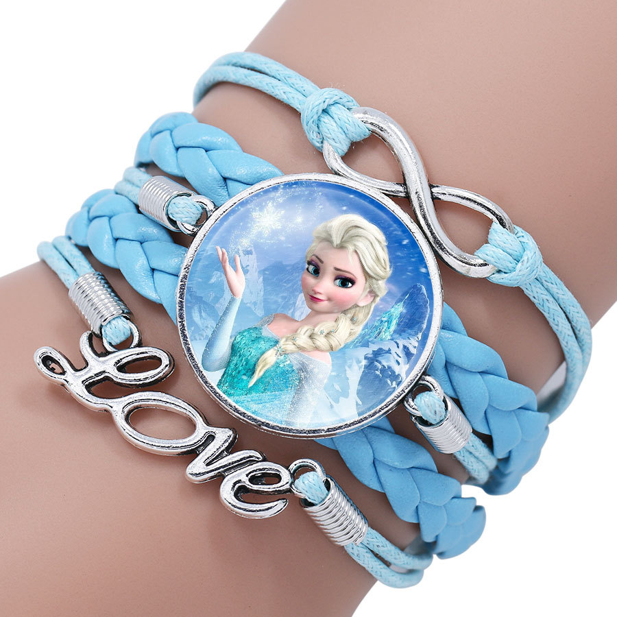 Hot Sale at AliExpress Blue Snow and Ice Qiyuan Aisha Anna Mermaid Cinderella Moana Princess Bracelet