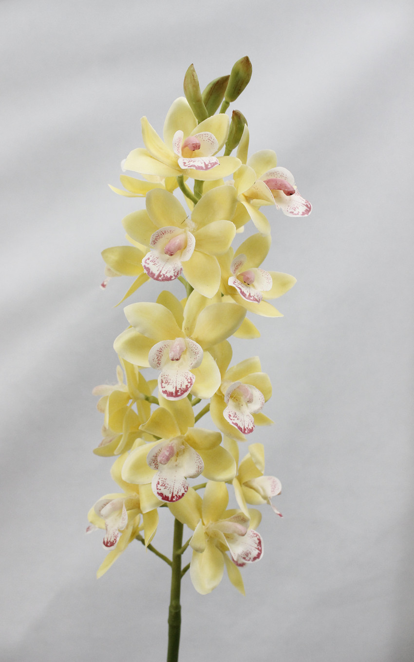 仿真花3d色绢布东亚兰 高档假花家居装饰