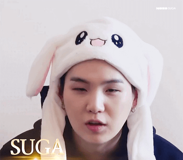 金泰亨 田正国 suga 长款兔子耳朵帽子捏了会动卡通动物帽