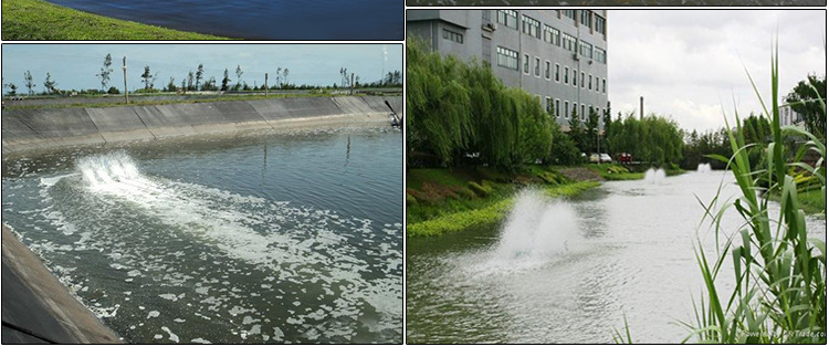 水车式鱼塘增氧机养鱼池塘增氧泵打氧机爆气河750w二叶1500w四叶