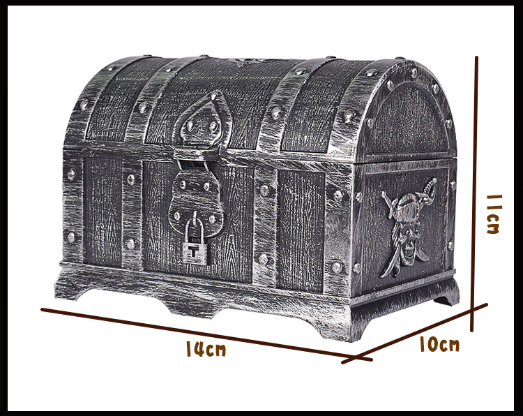 爆款海盗宝箱儿童寻宝图仿古塑料大号海盗宝箱藏宝箱玩具厂家直销