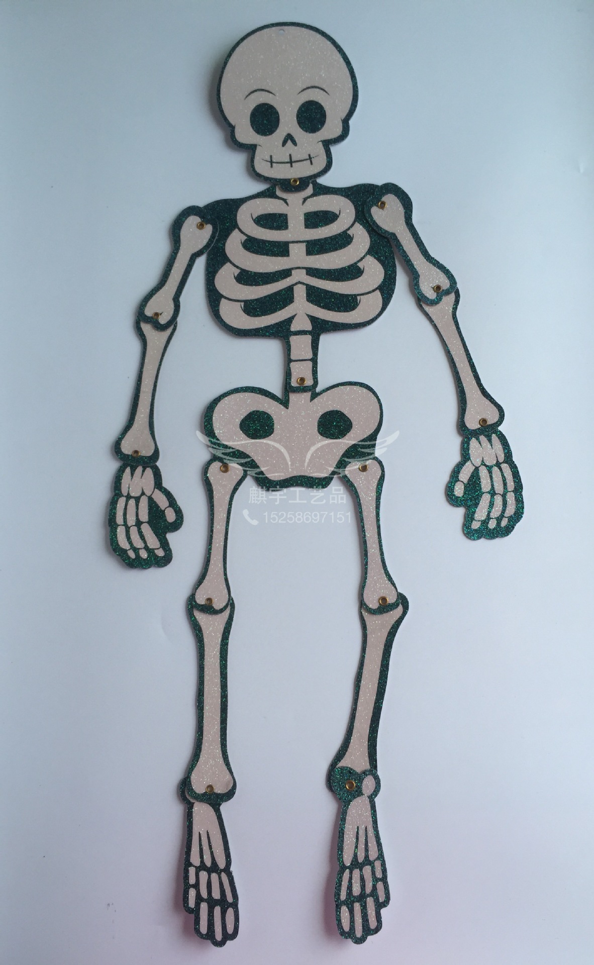 万圣节酒店装饰品 闪粉硬纸板鬼节装饰品 鬼节狂欢夜骷髅人